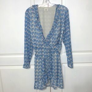 Wilfred blue pattern wrap dress